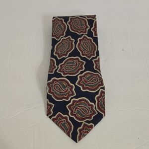 Dior Navy and Burgundy Paisley Tie